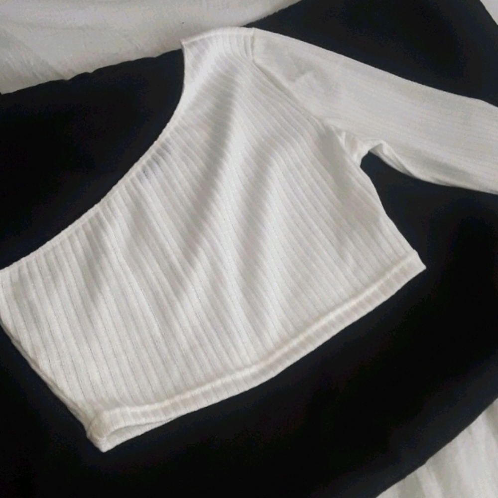 One sleeve white shirt